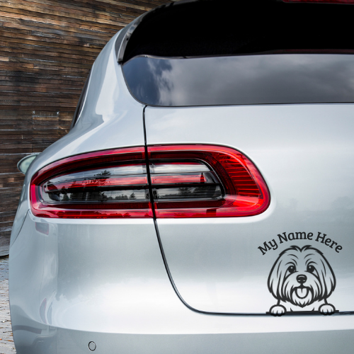 Maltese Sticker with Name | Personalized Dog Vinyl Decal for Car, Laptop or Window