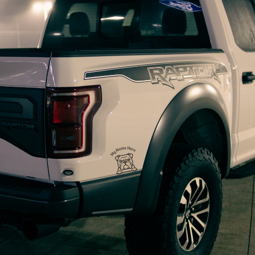 Bulldog Sticker with Name | Personalized Dog Vinyl Decal for Car, Laptop or Window