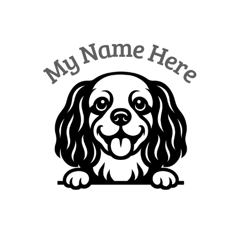 Cavalier King Charles Spaniel Sticker with Name | Personalized Dog Vinyl Decal for Car, Laptop or Window