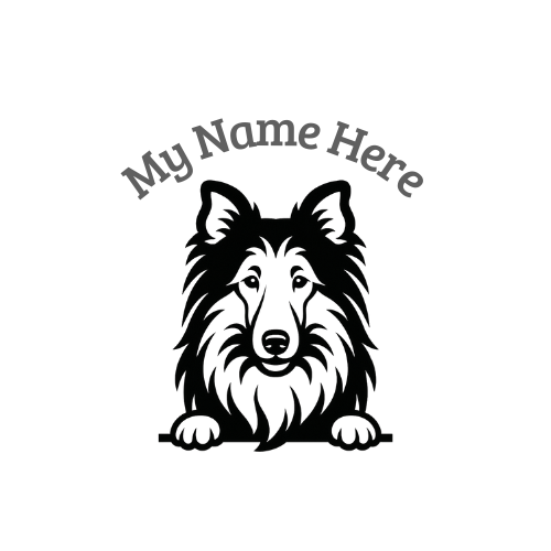 Rough Collie Sticker with Name | Personalized Dog Vinyl Decal for Car, Laptop or Window