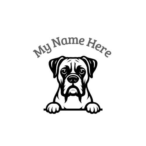 Boxer Dog Sticker with Name | Personalized Vinyl Decal for Car, Laptop or Window