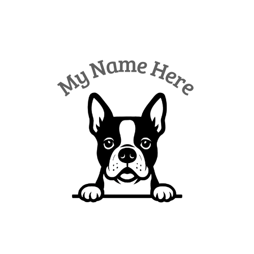 Boston Terrier Sticker with Name | Personalized Dog Vinyl Decal for Car, Laptop or Window