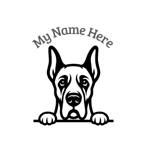 Great Dane Sticker with Name | Personalized Dog Vinyl Decal for Car, Laptop or Window