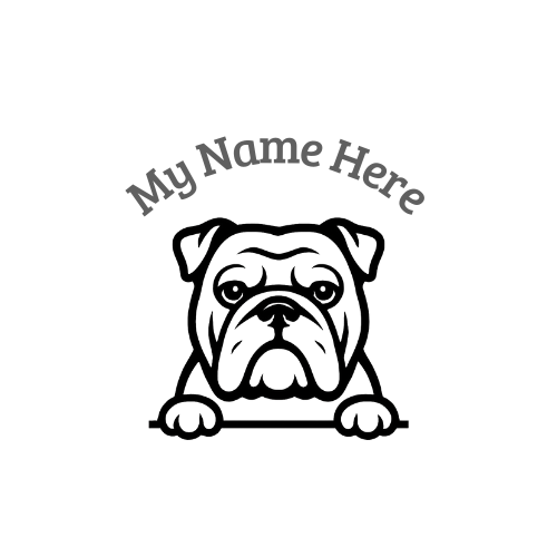 Bulldog Sticker with Name | Personalized Dog Vinyl Decal for Car, Laptop or Window