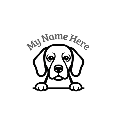 Beagle Sticker with Name | Personalized Dog Vinyl Decal for Car, Laptop or Window