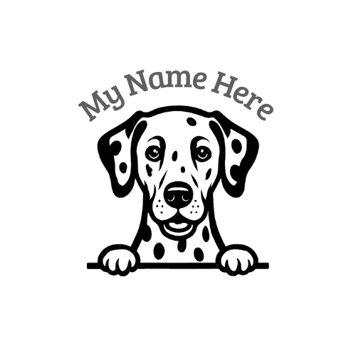 Dalmatian Sticker with Name | Personalized Dog Vinyl Decal for Car, Laptop or Window