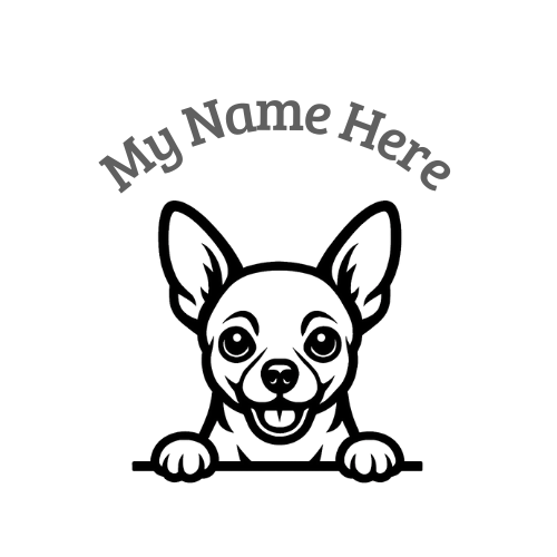 Chihuahua Sticker with Name | Personalized Dog Vinyl Decal for Car, Laptop or Window