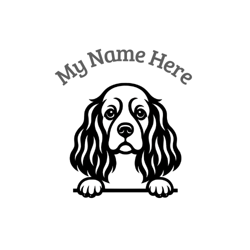 Cocker Spaniel Sticker with Name | Personalized Dog Vinyl Decal for Car, Laptop or Window