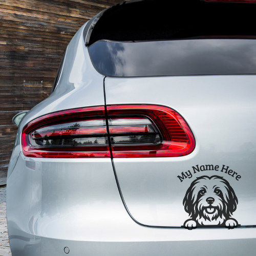 Havanese Sticker with Name | Personalized Dog Vinyl Decal for Car, Laptop or Window