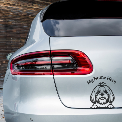 Shih Tzu Sticker with Name | Personalized Dog Vinyl Decal for Car, Laptop or Window