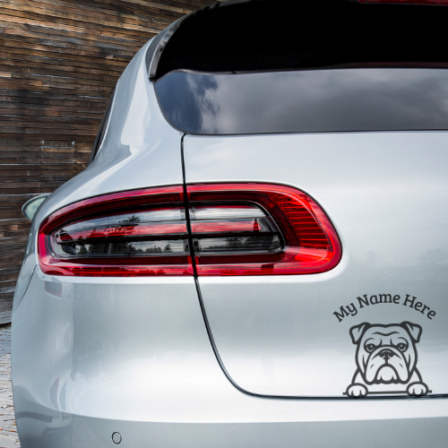 Bulldog Sticker with Name | Personalized Dog Vinyl Decal for Car, Laptop or Window